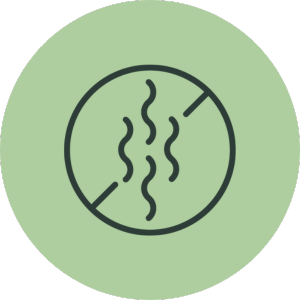 Icon of wavy lines inside a circle on a green background