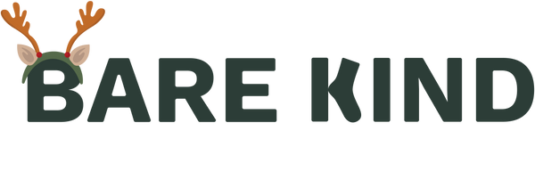 Bare Kind logo with reindeer antlers on a white background