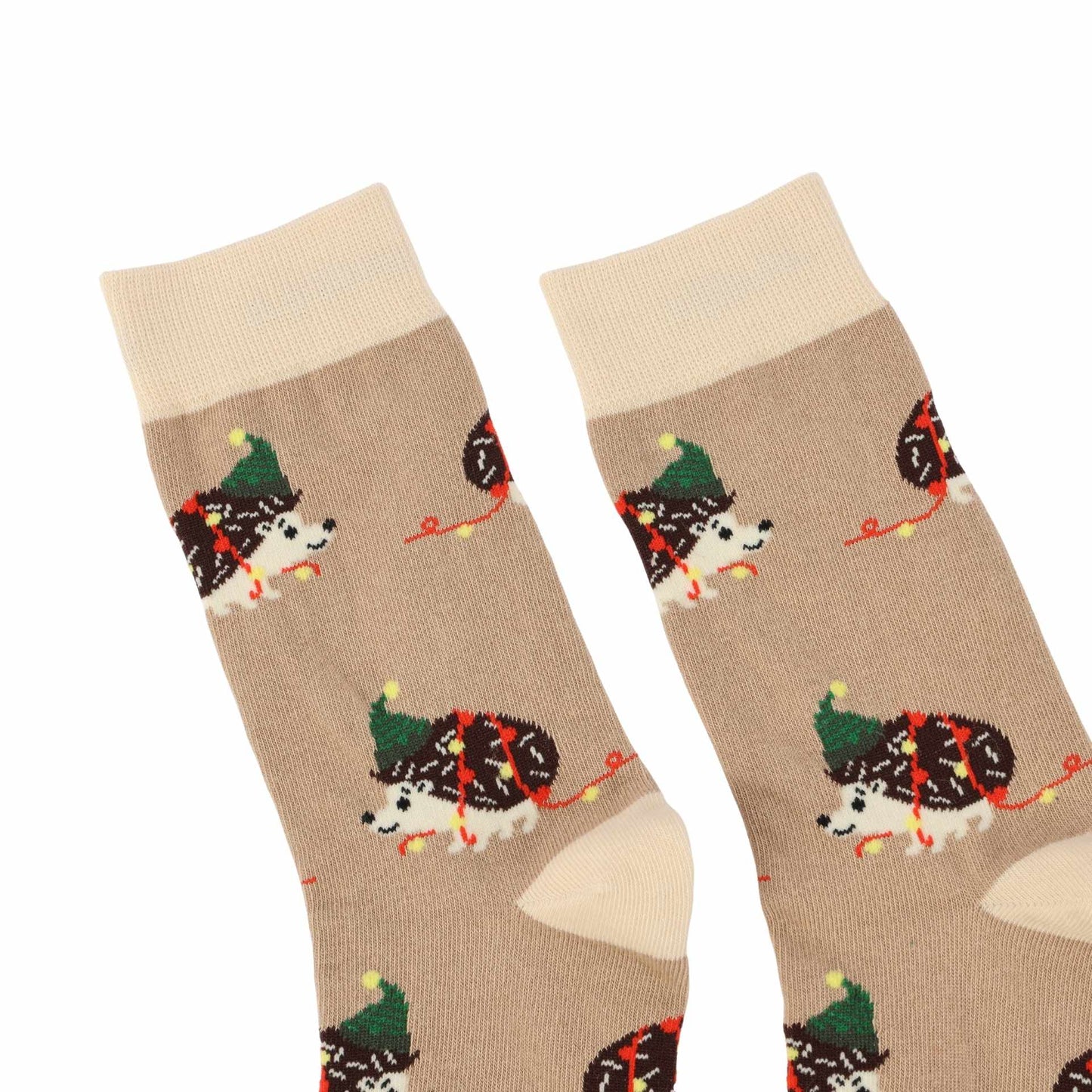 Flat lays Brown hedgehogs socks