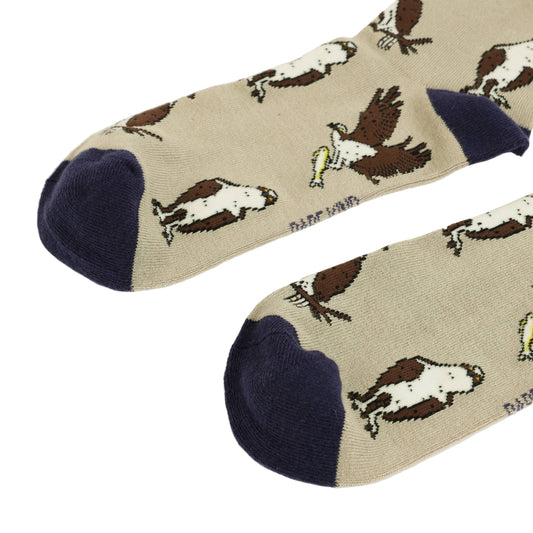 Beige Osprey bamboo socks on a white background