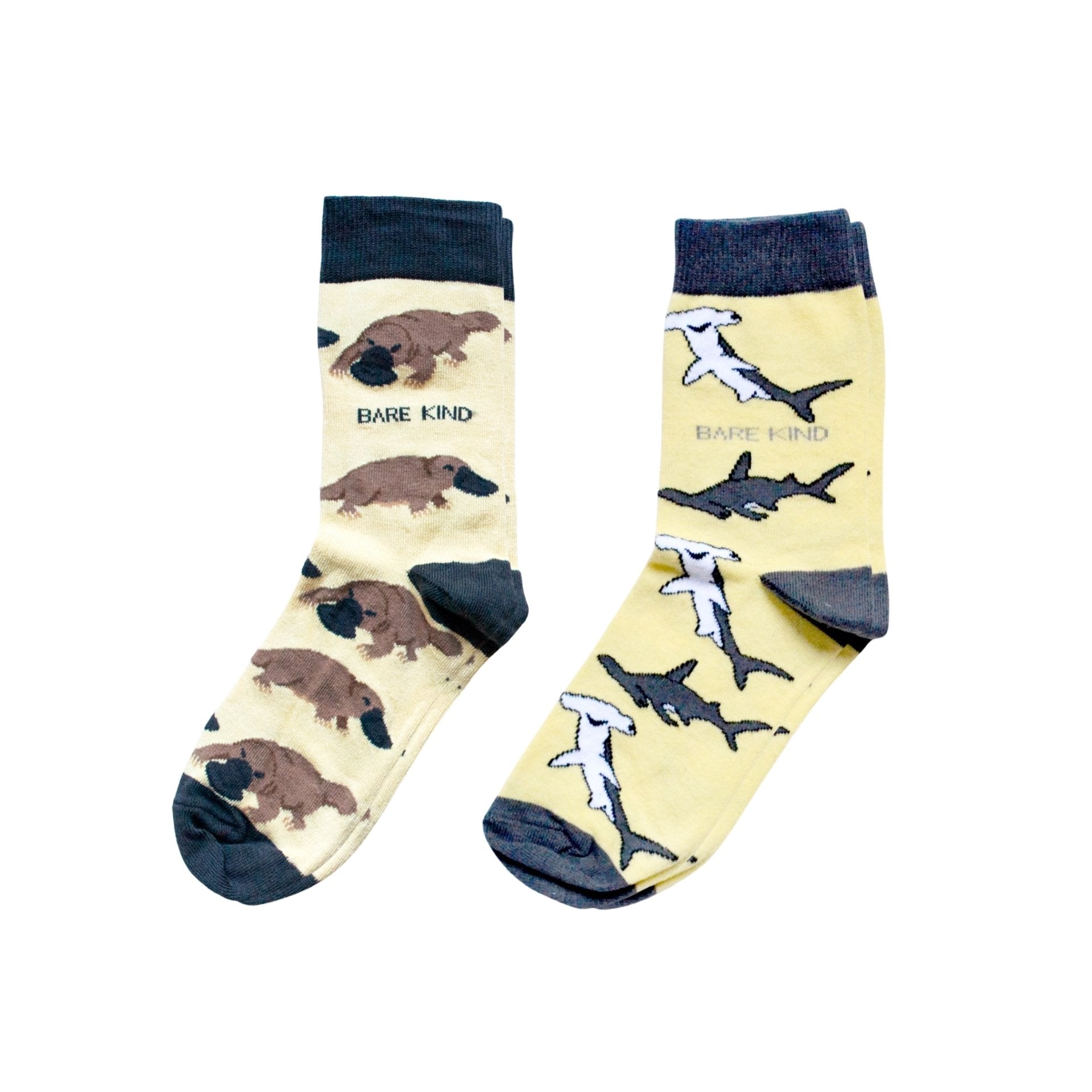 Platypus and Shark bamboo socks