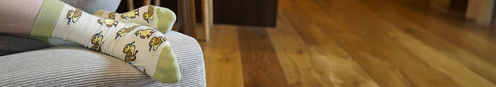 Person wearing Ducklings bamboo socks
