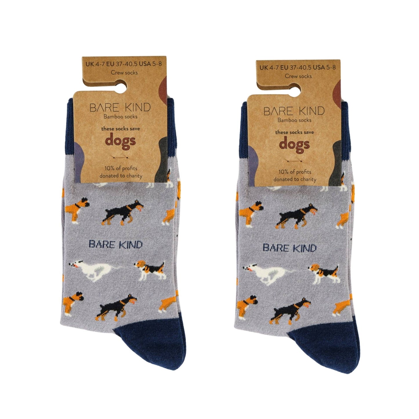 Pair of purple dog bamboo socks