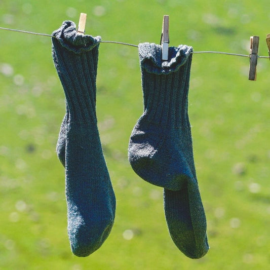 Pair of socks on a washing line