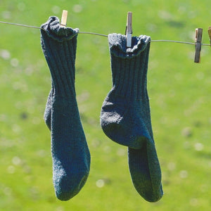 Pair of socks on a washing line