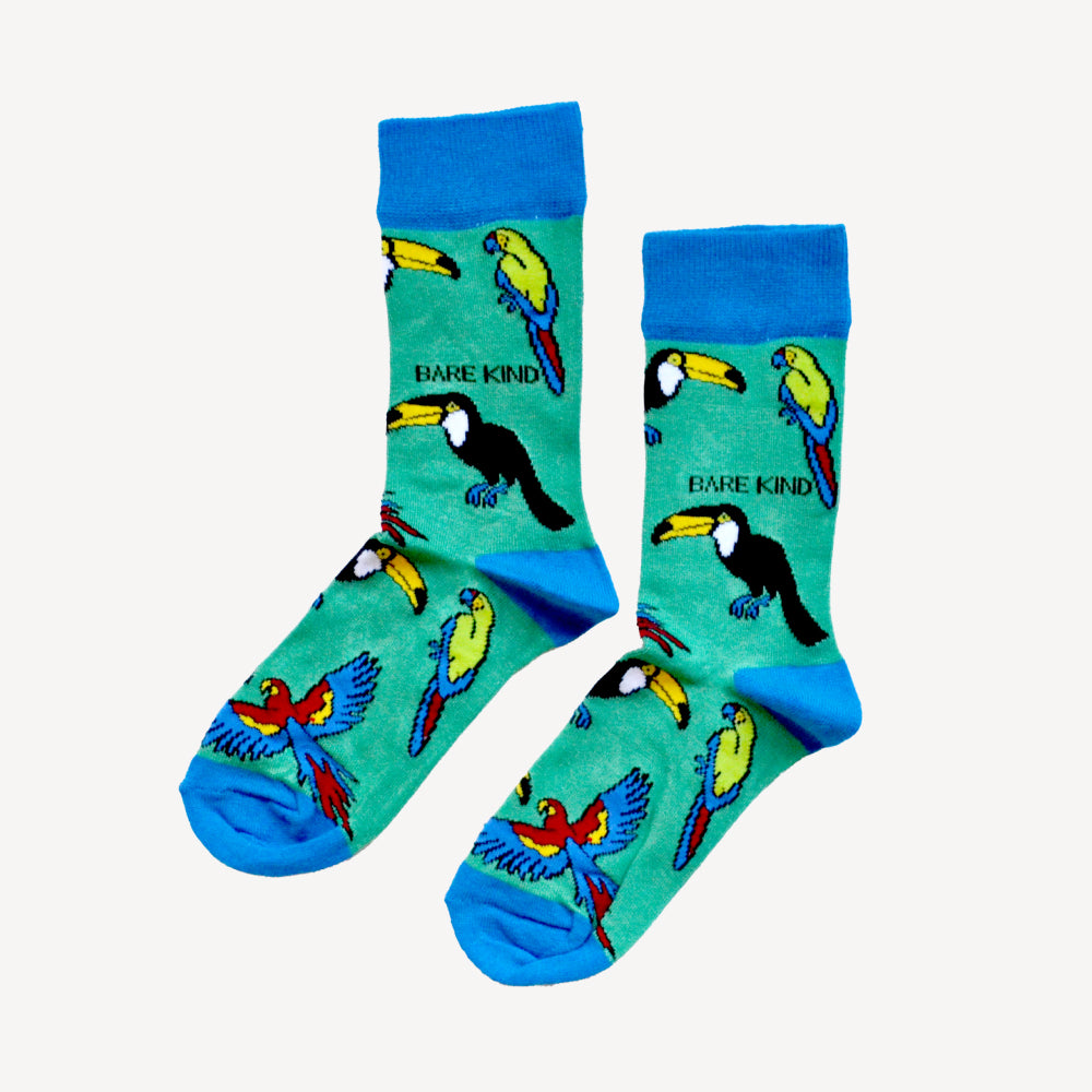 watch the trees of the jungle as you explore jungle animal socks