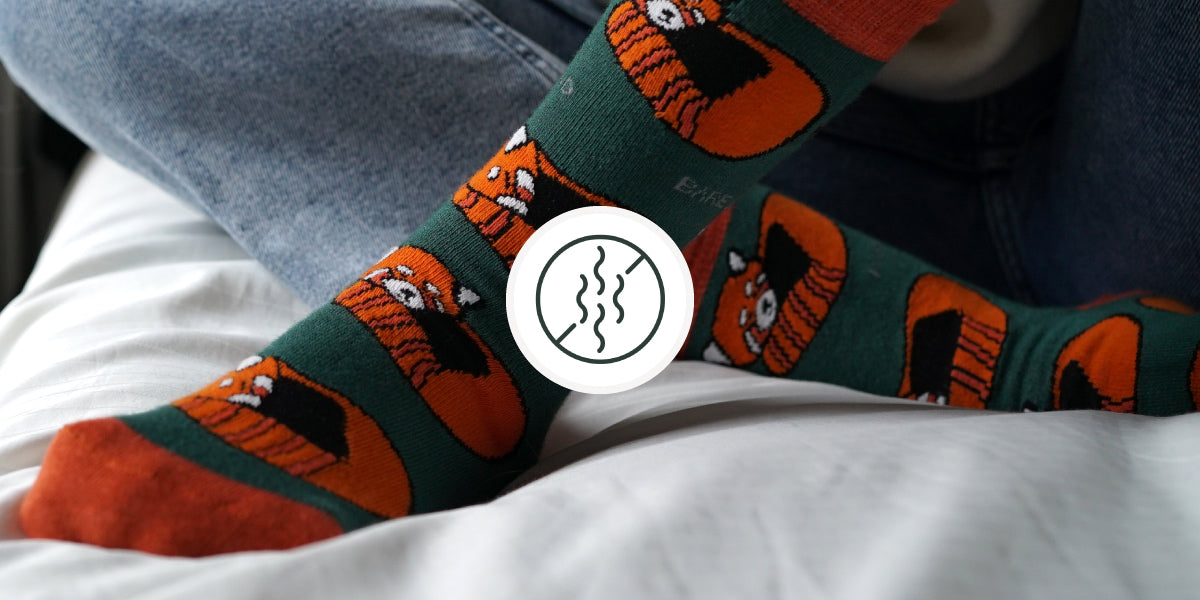 green orange red panda bamboo socks