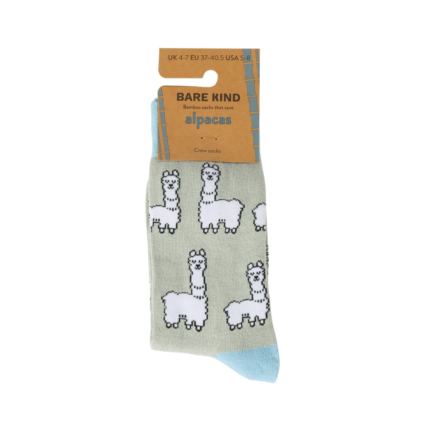 packaging flat lay of alpacas bamboo socks