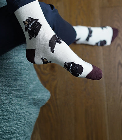 Person wearing Black Bear bamboo socks