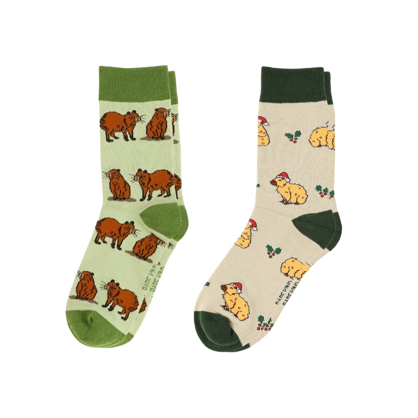 Green Christmas Capybara Bundle of 2