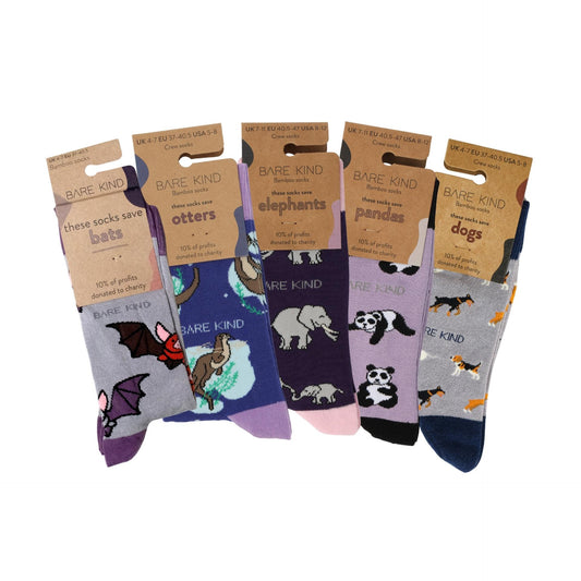 packagings of 5 purple bamboo socks 