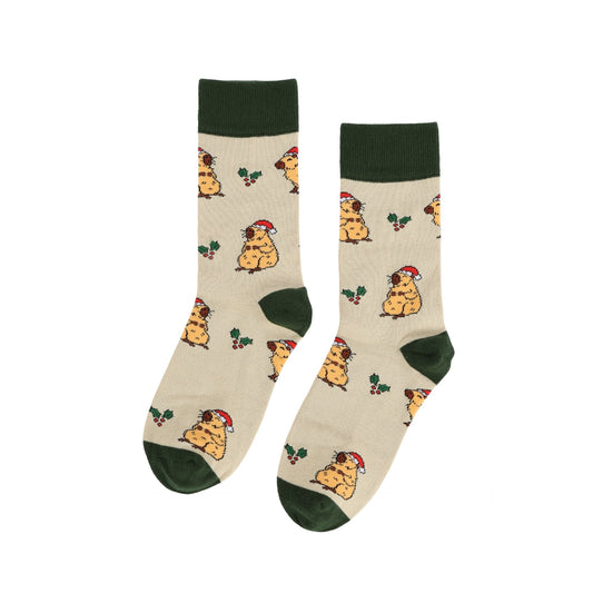 capybara socks on a white background