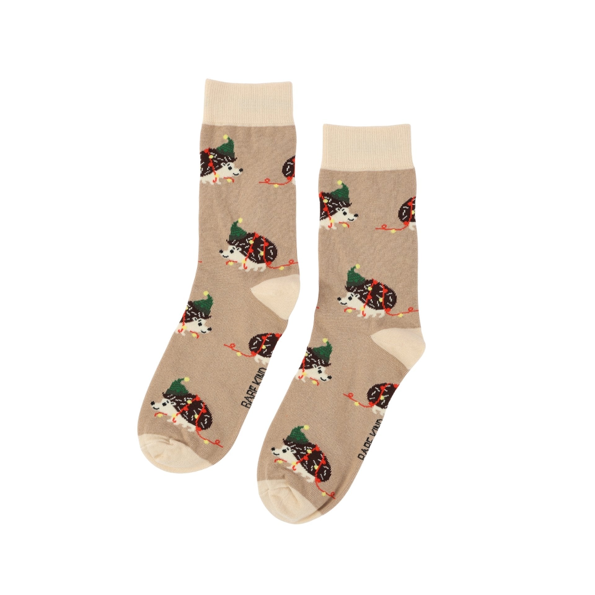 Flat lays Brown hedgehogs socks
