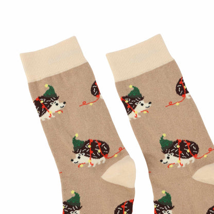 Flat lays Brown hedgehogs socks