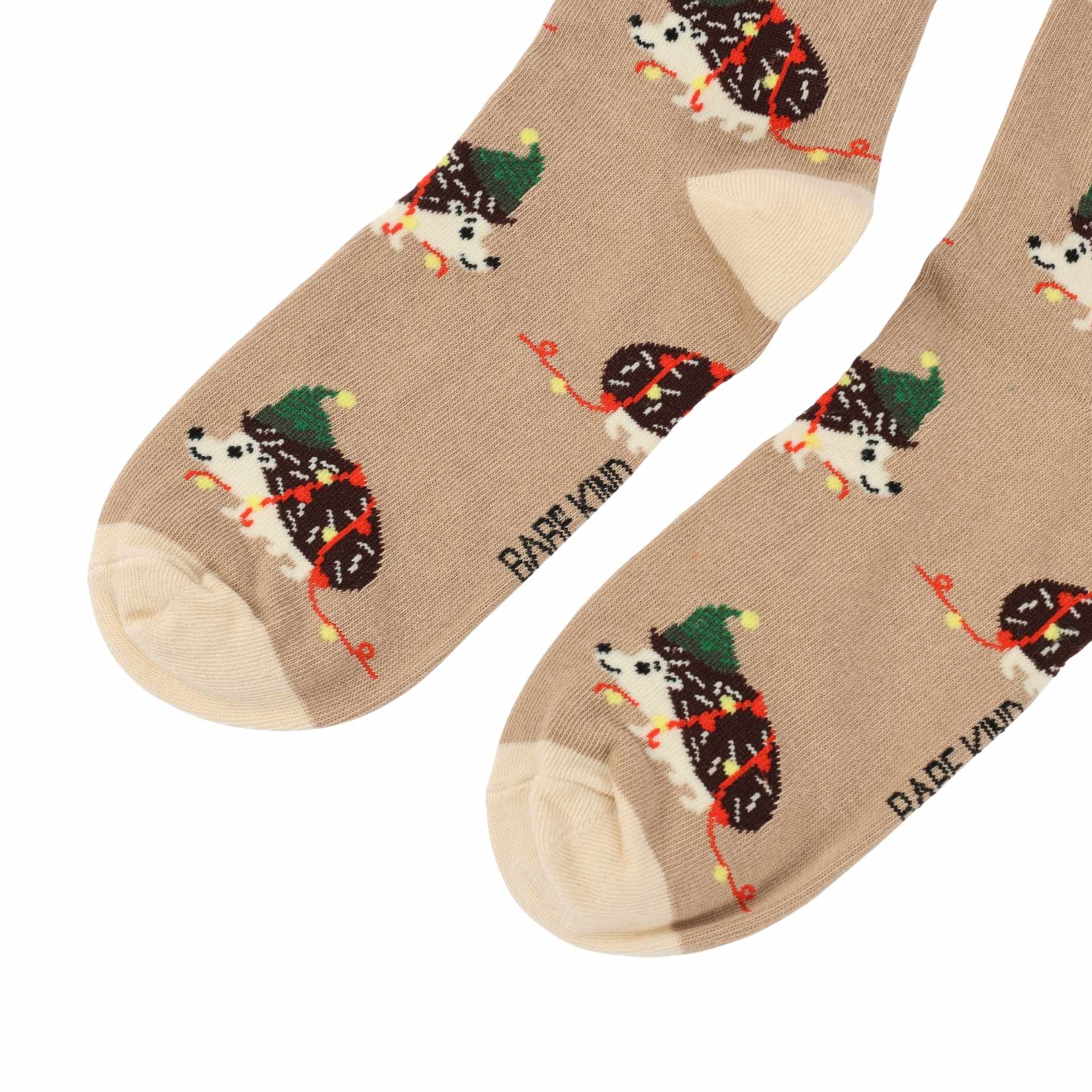 Flat lays Brown hedgehogs socks