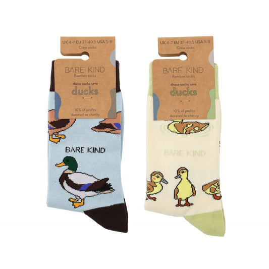 flat lays of duck, ducklings bamboo socks