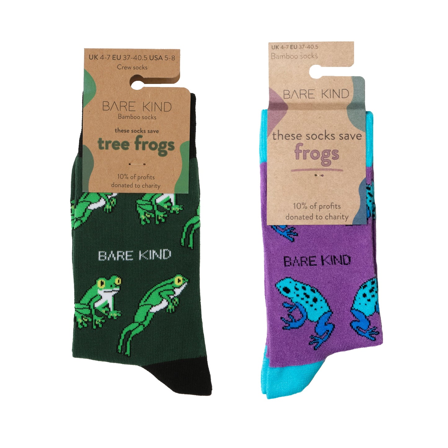 packaging flat lays of frogs and tree frogs