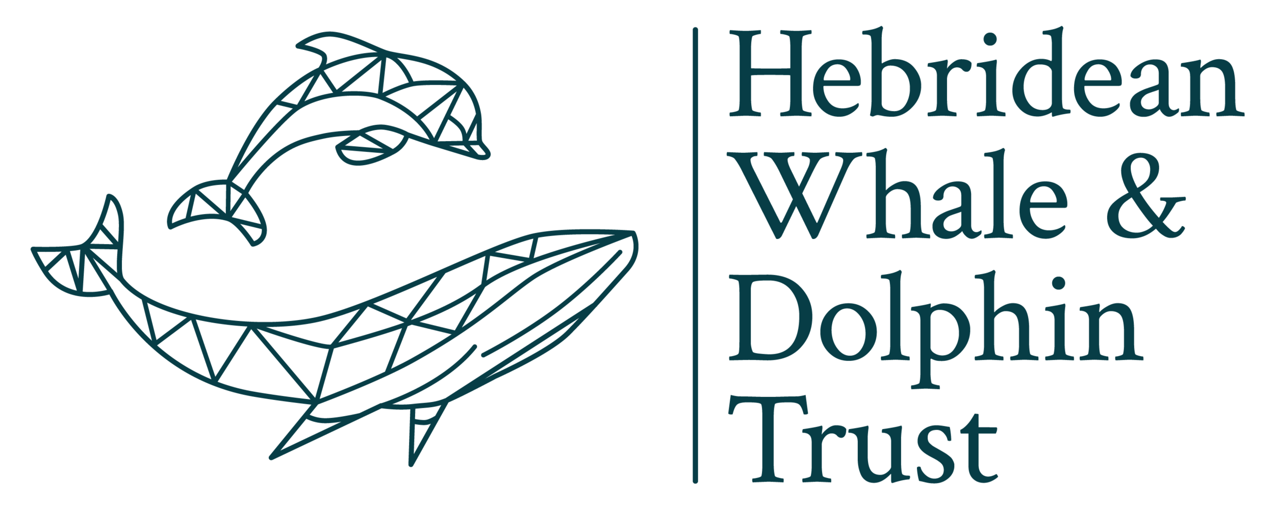 Logo of Hebridean Whale & Dolphin Trust with whale and dolphin illustrations.
