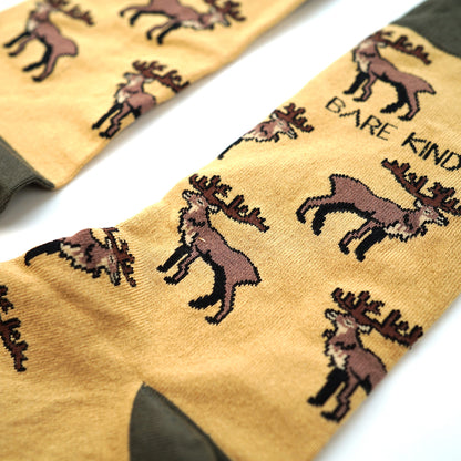 Close up to highland deer bamboo socks