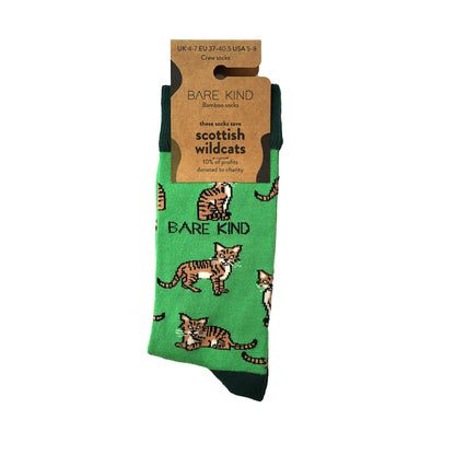 Packaging of highland wild cat bamboo socks