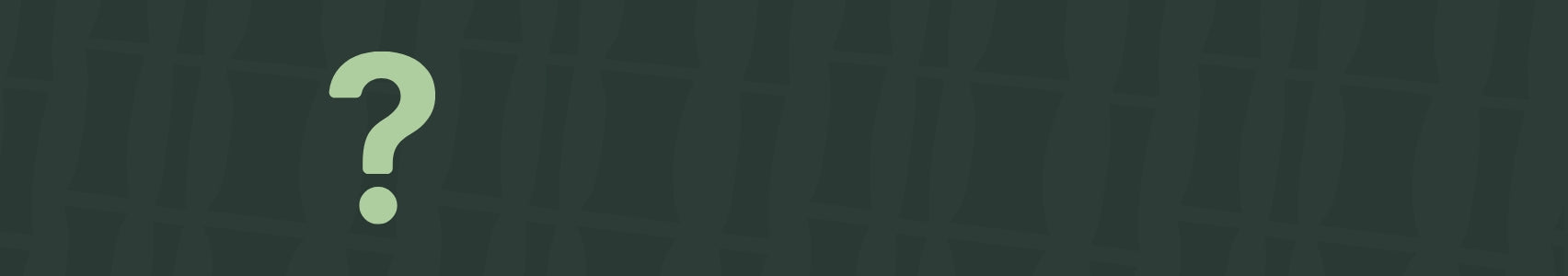 Green question mark on a dark green background