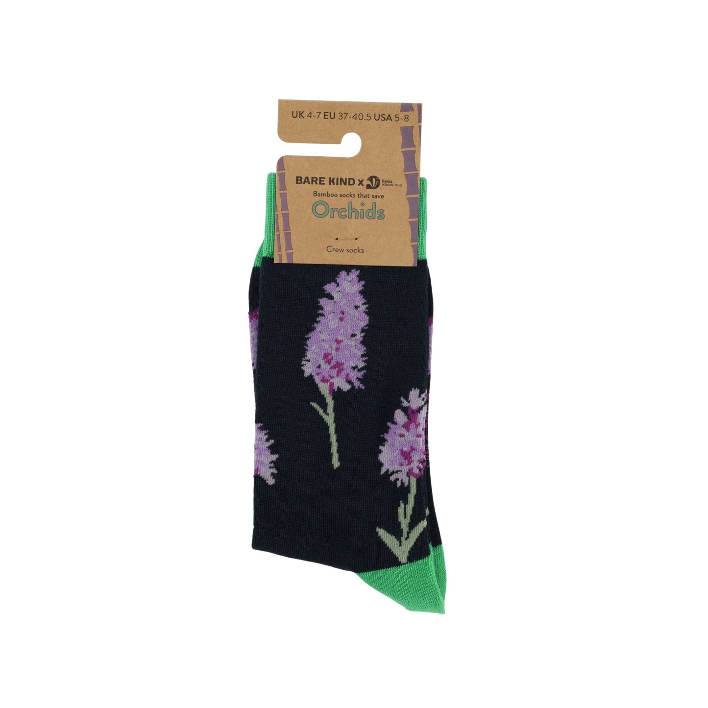 orchid bamboo socks packaging