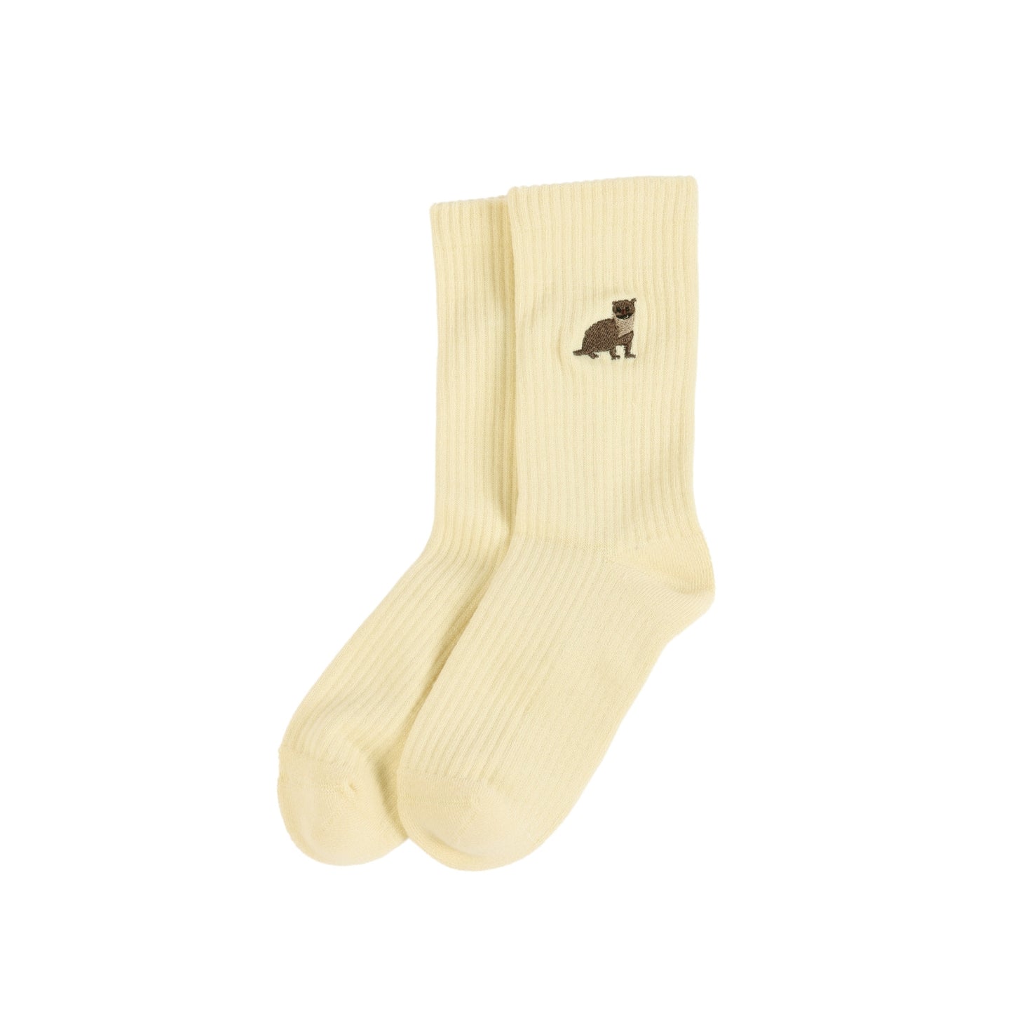 flat lays of yellow otter ribbed bamboo socks