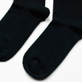 toe closeup flat lay of ribbed black panther socks