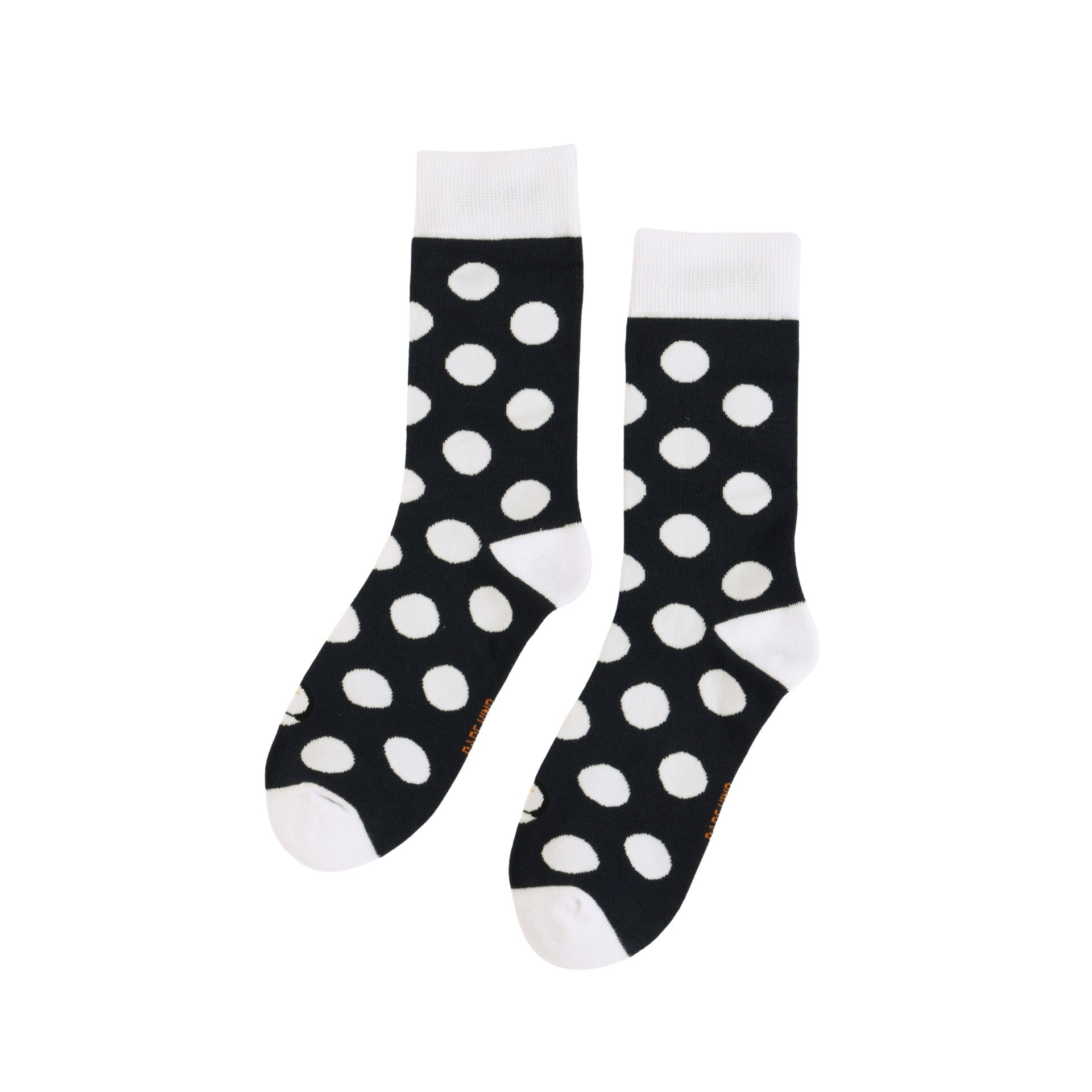 Puffin polka dots socks on a white background
