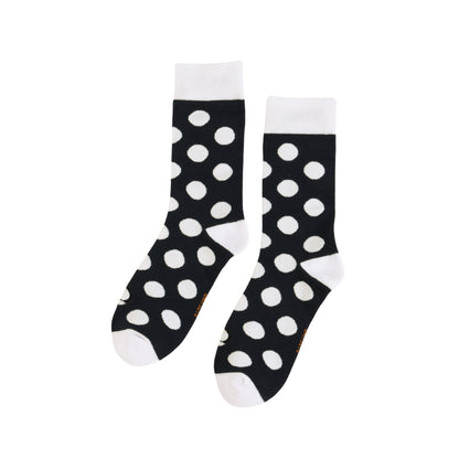 Puffin polka dots socks on a white background