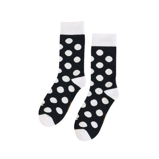 Puffin polka dots socks on a white background
