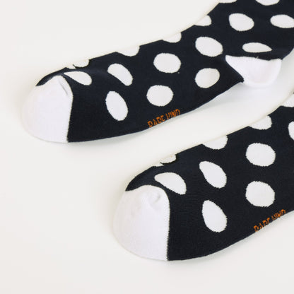 Puffin polka dots socks on a white background