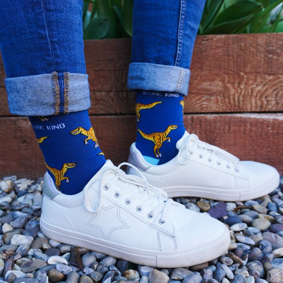 strong blue raptor bamboo socks by bare kind