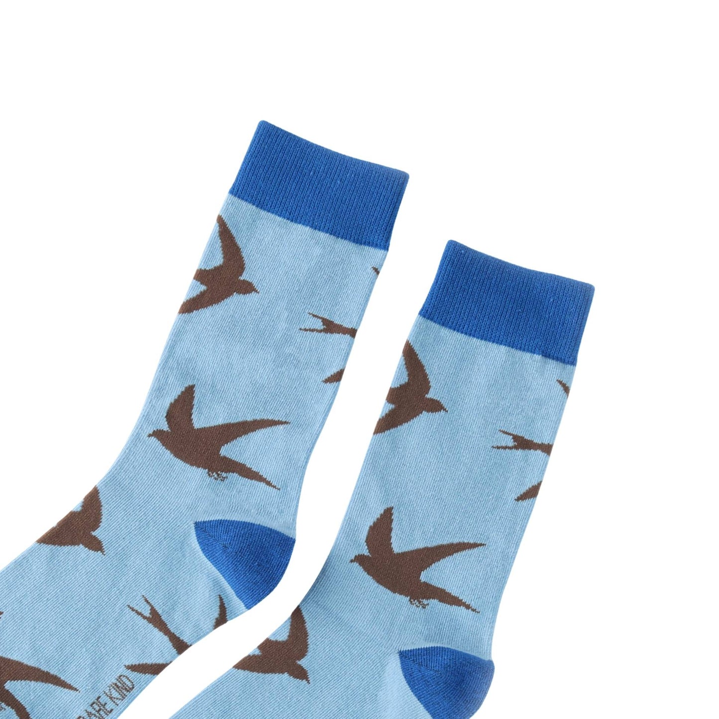Light blue Swift bamboo socks on a white background