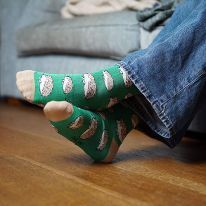person wearing hedgehogs bamboo socks
