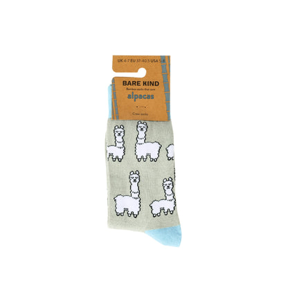 packaging flat lay of alpacas bamboo socks