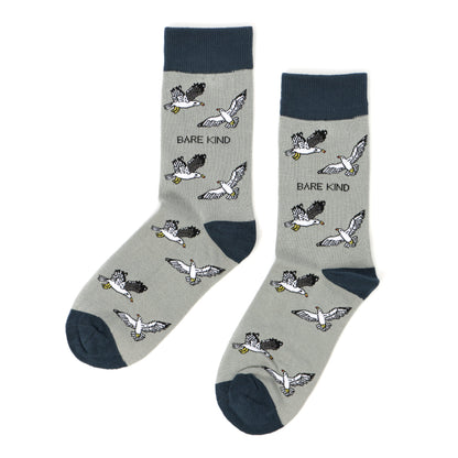 flat lay image of seagull bamboo socks