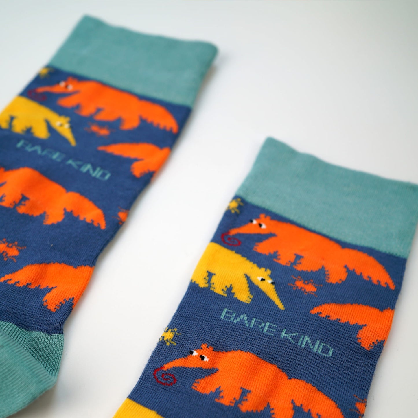 closeup to anteater bamboo socks