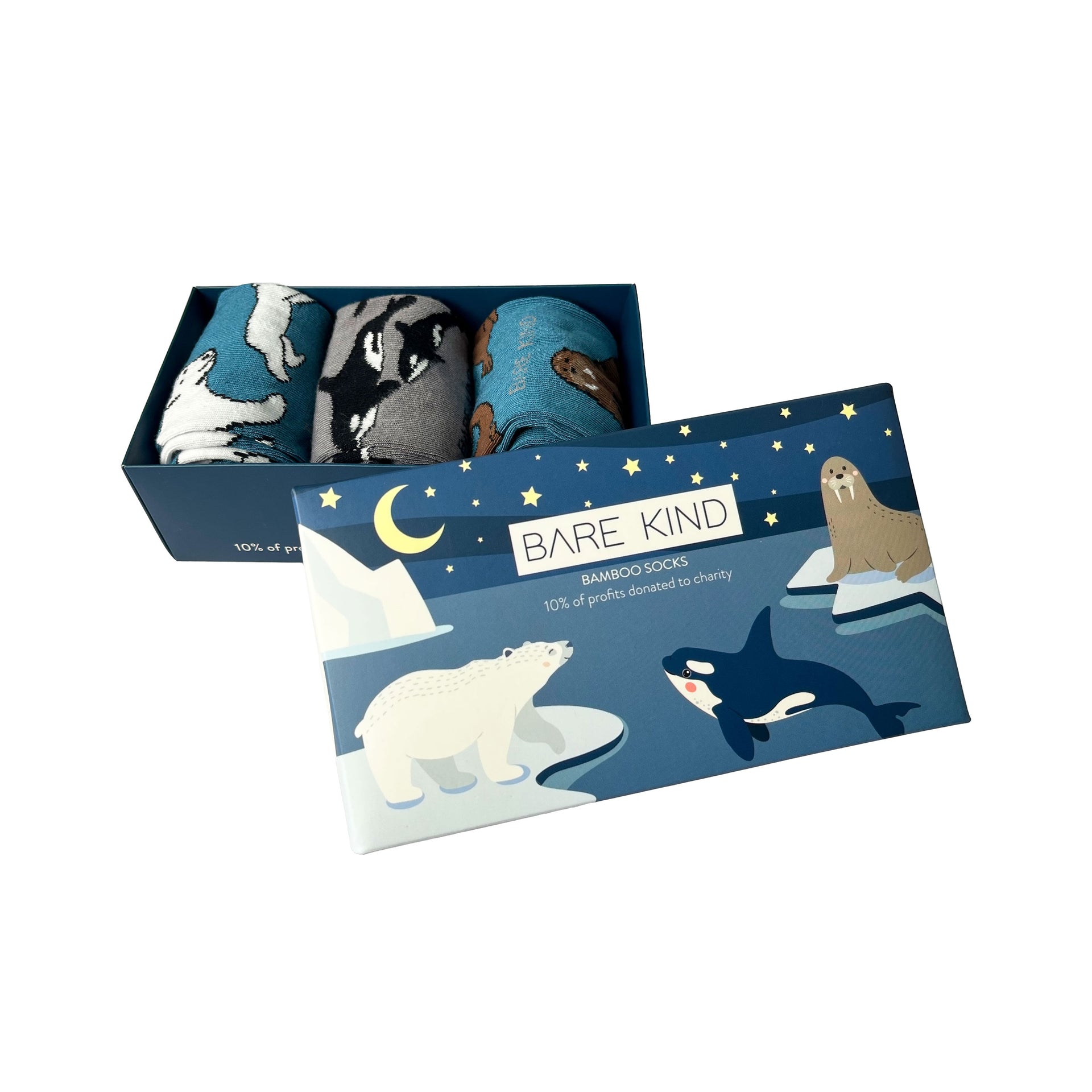 Arctic Animals Bamboo Socks Gift Box 3
