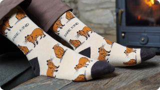 cream capybara bamboo socks