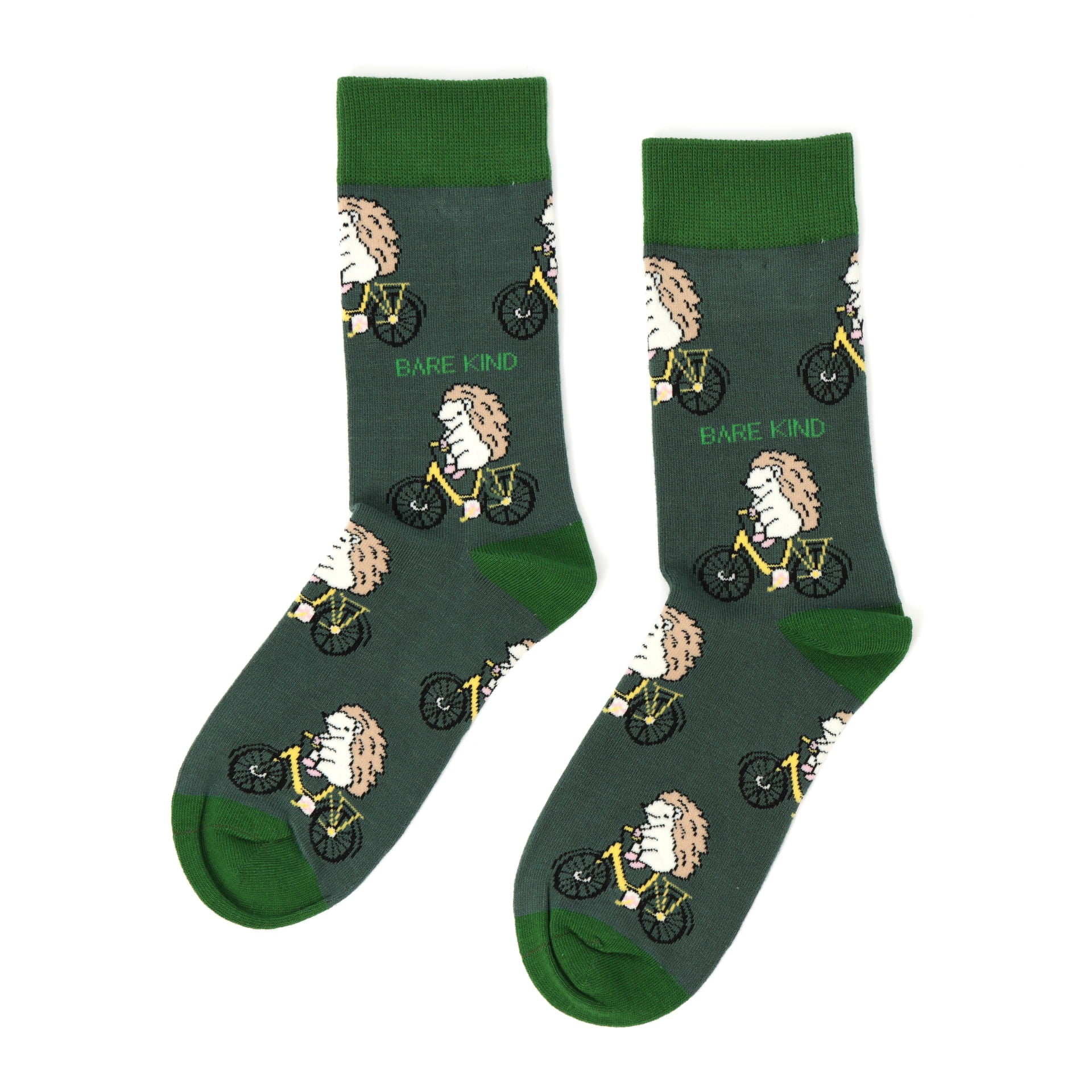 flat lay image of sporty hedgehog bamboo socks