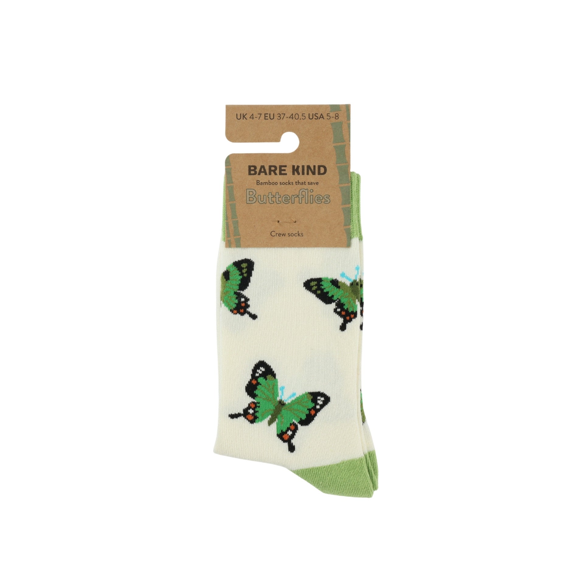 Green Butterfly socks packaging