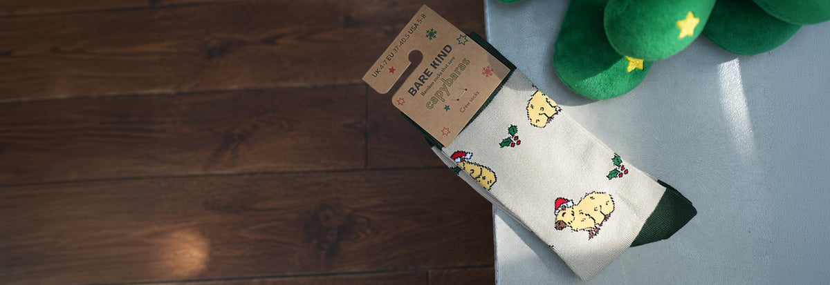 Christmas capybara socks