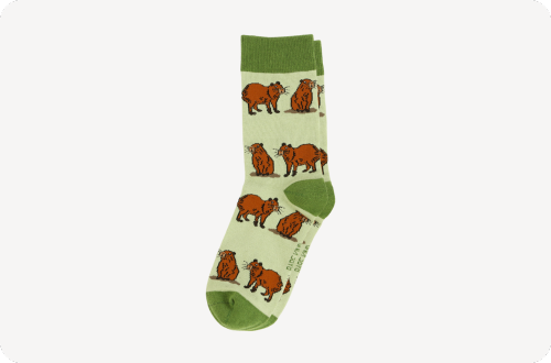 Sock with capybara pattern on a white background