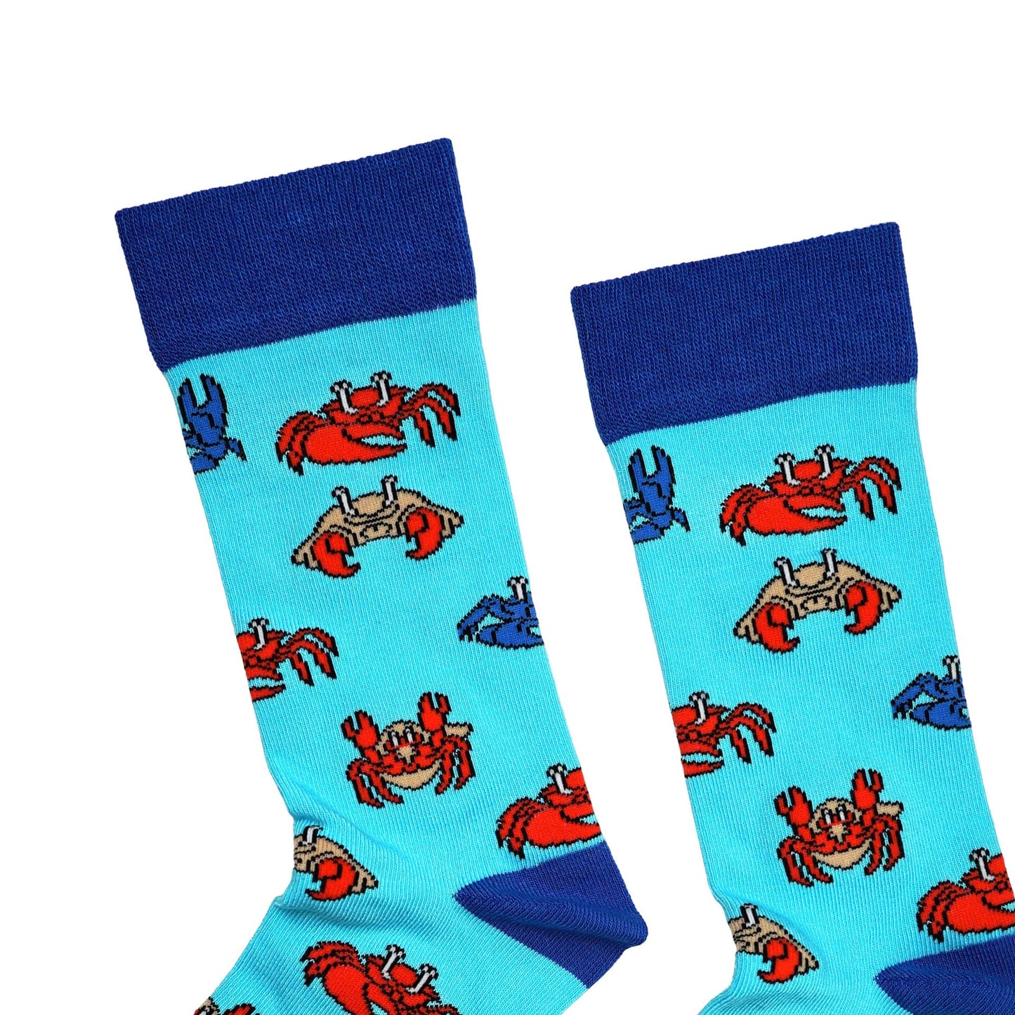 close up to blue crab bamboo socks