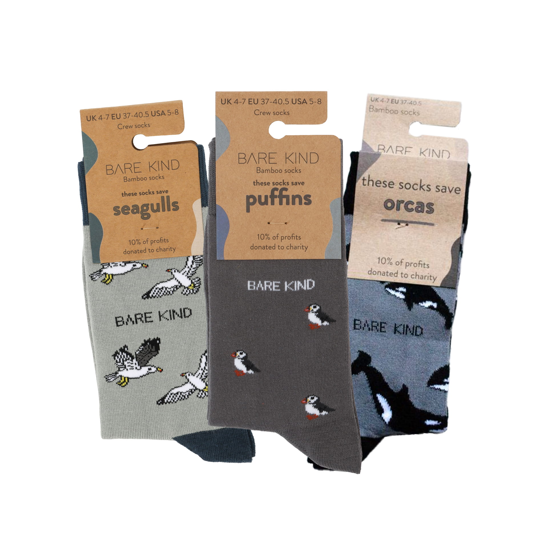 packagings of grey bamboo socks