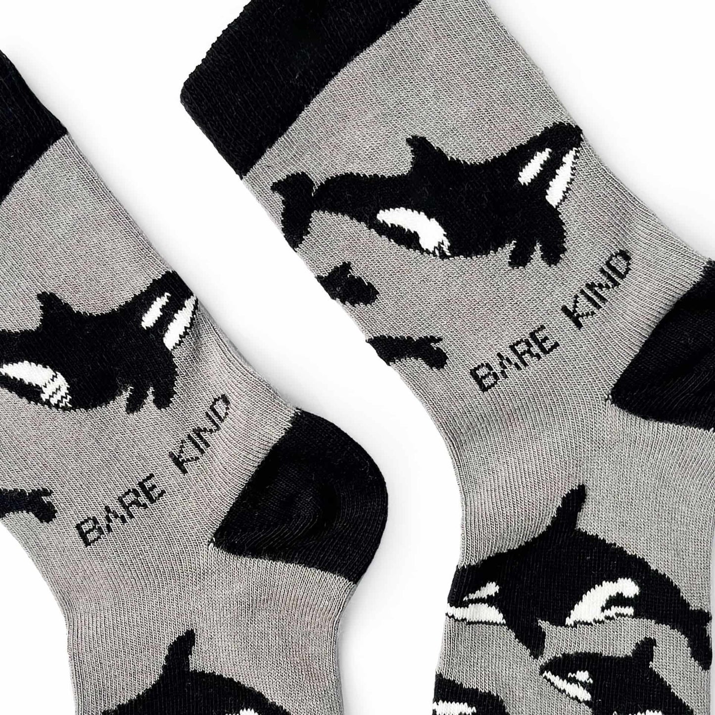 closeup of bamboo orca socks for kids