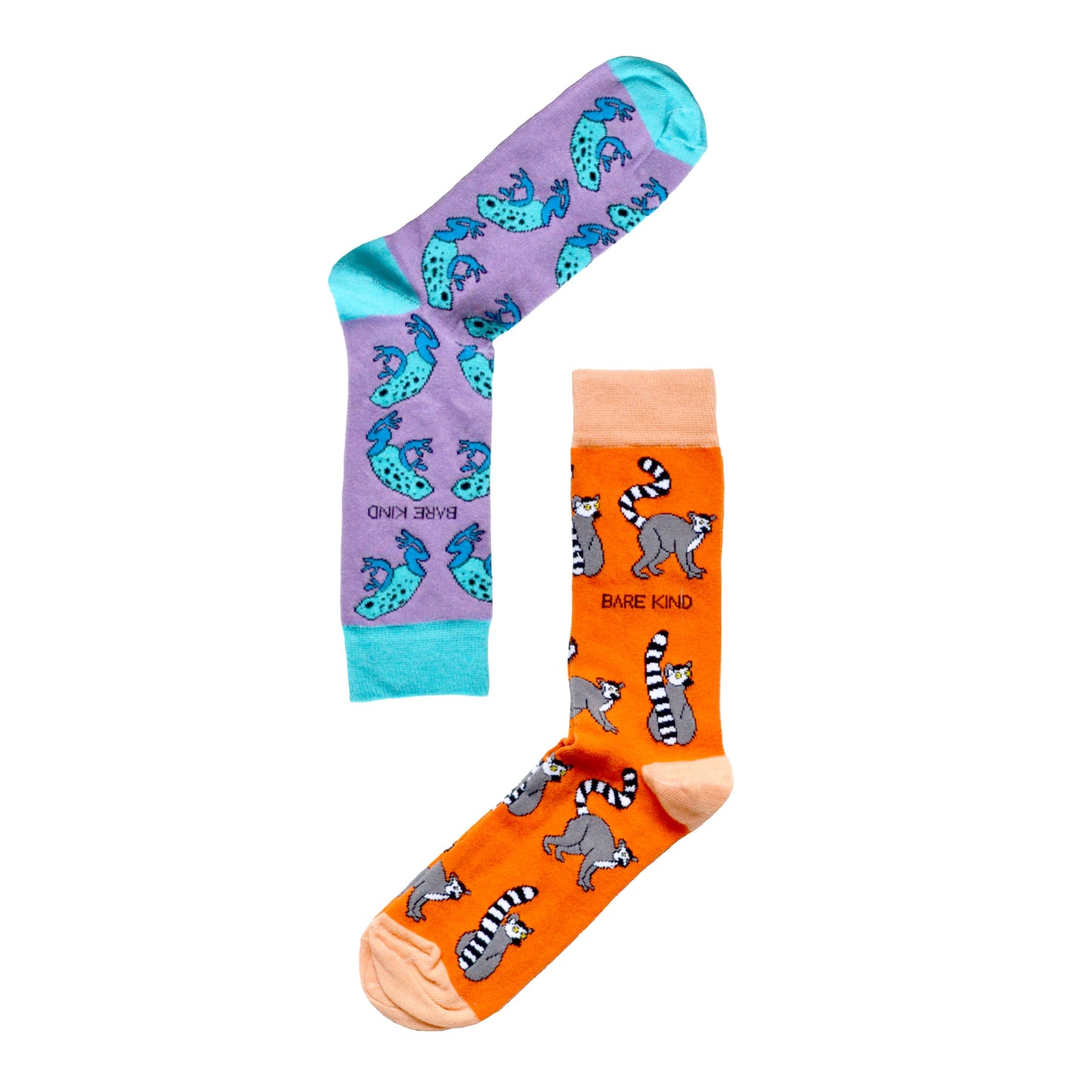 frogs and lemurs bamboo socks