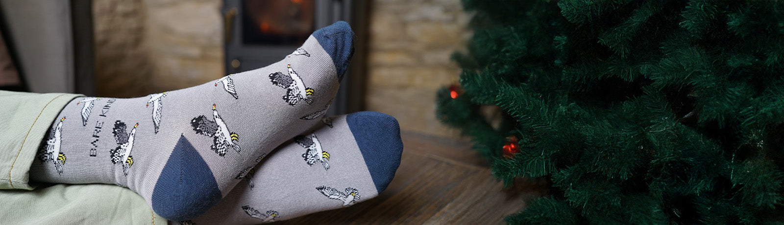 Person wearing our seagull bamboo socks