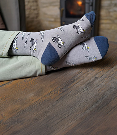 Person wearing our seagull bamboo socks